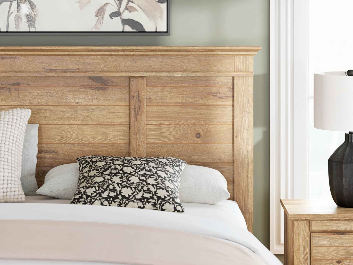 Makidern Tan King Panel Bed by Ashley at Eve Furniture
