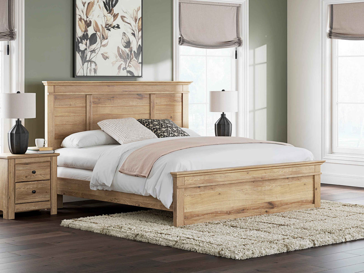 Makidern Tan King Panel Bed by Ashley at Eve Furniture