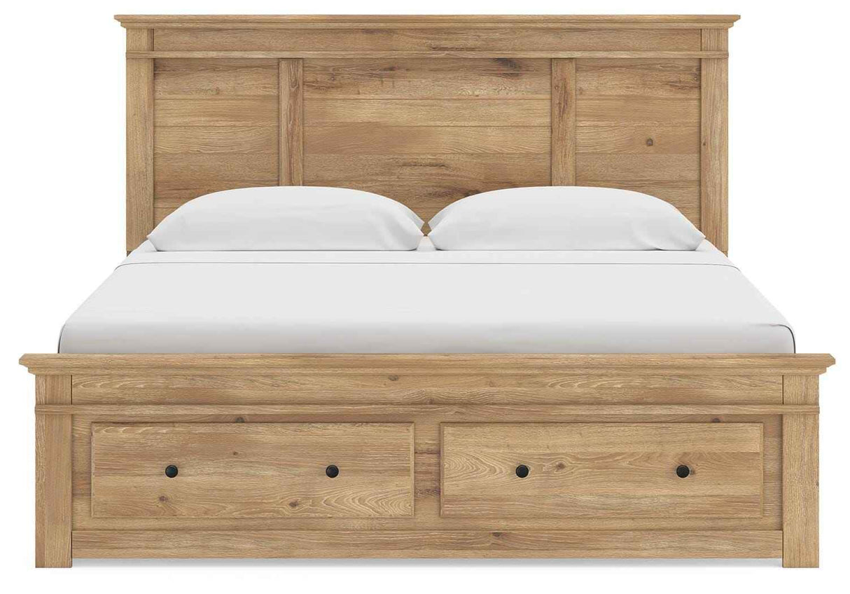 Makidern Tan King Panel Storage Bed by Ashley at Eve Furniture