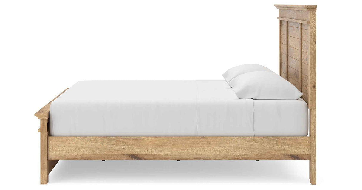 Makidern Tan King Panel Storage Bed by Ashley at Eve Furniture