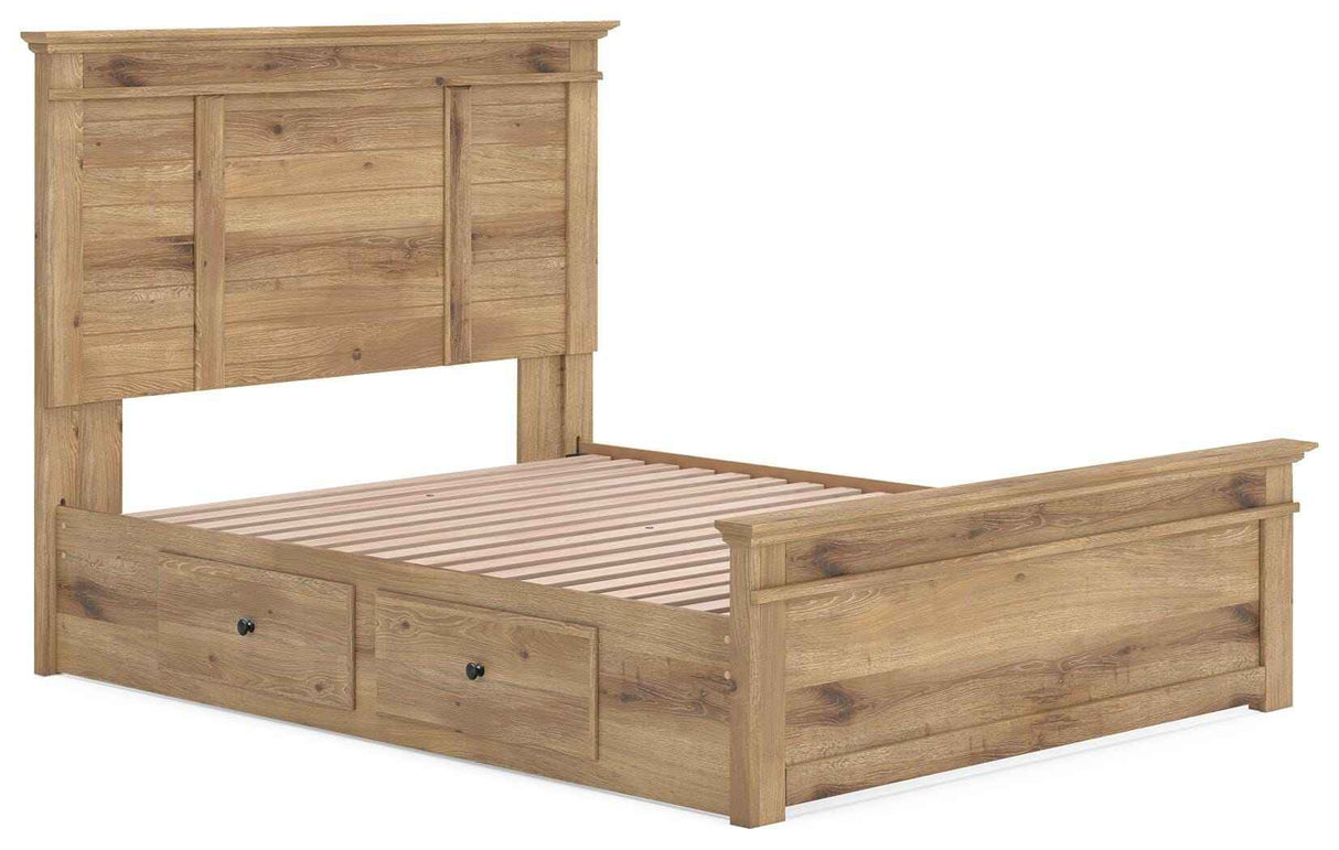 Makidern Tan Queen Panel Storage Bed by Ashley at Eve Furniture