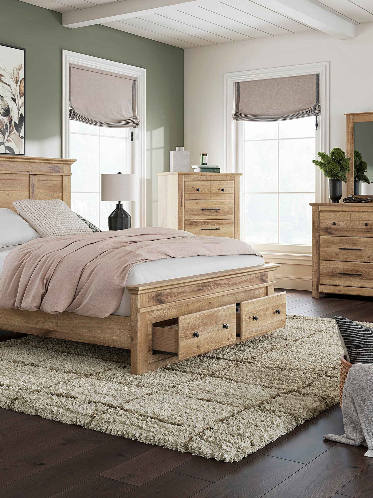Makidern Tan Queen Panel Storage Bed by Ashley at Eve Furniture