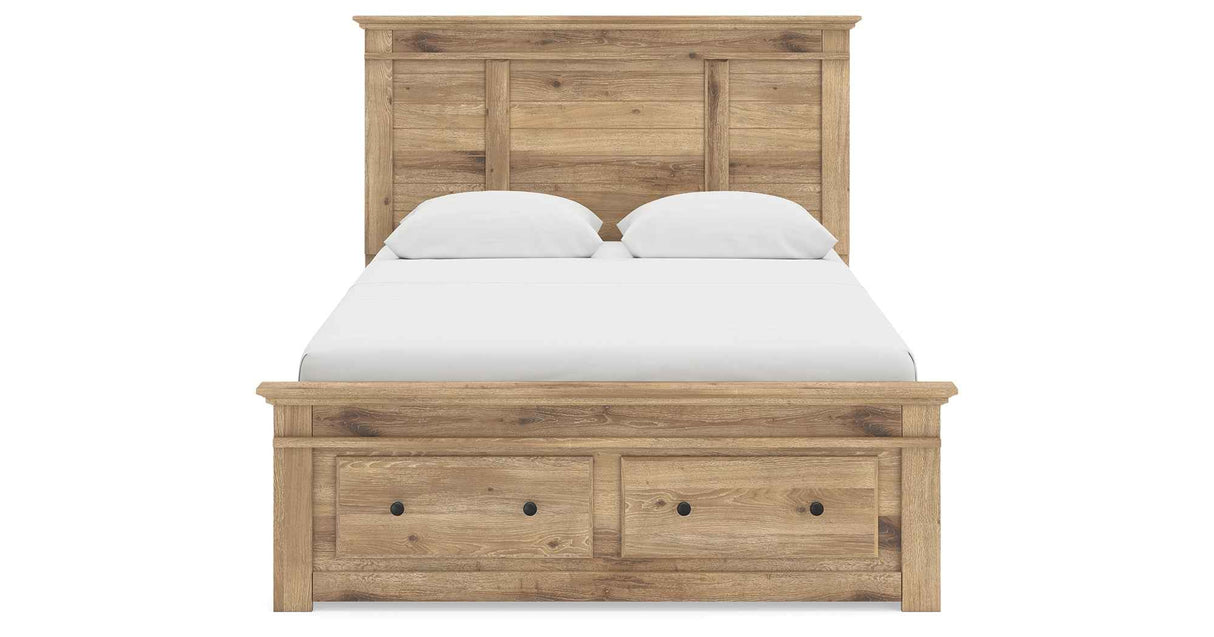 Makidern Tan Queen Panel Storage Bed by Ashley at Eve Furniture