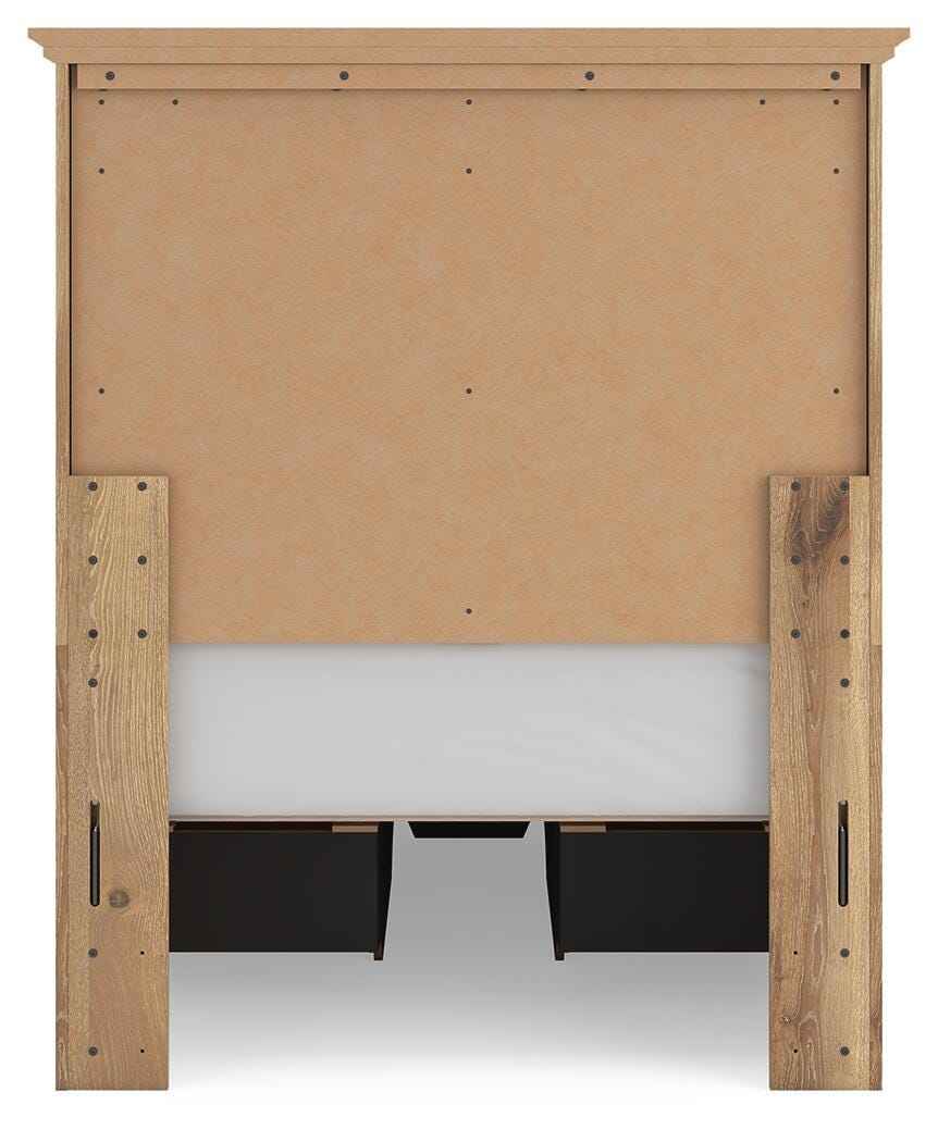 Makidern Tan Twin Panel Storage Bed by Ashley at Eve Furniture