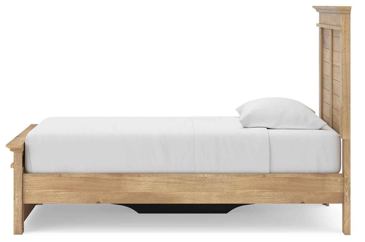 Makidern Tan Twin Panel Storage Bed by Ashley at Eve Furniture