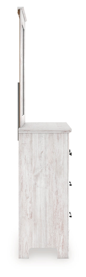 Makidern Whitewash Dresser and Mirror by Ashley at Eve Furniture