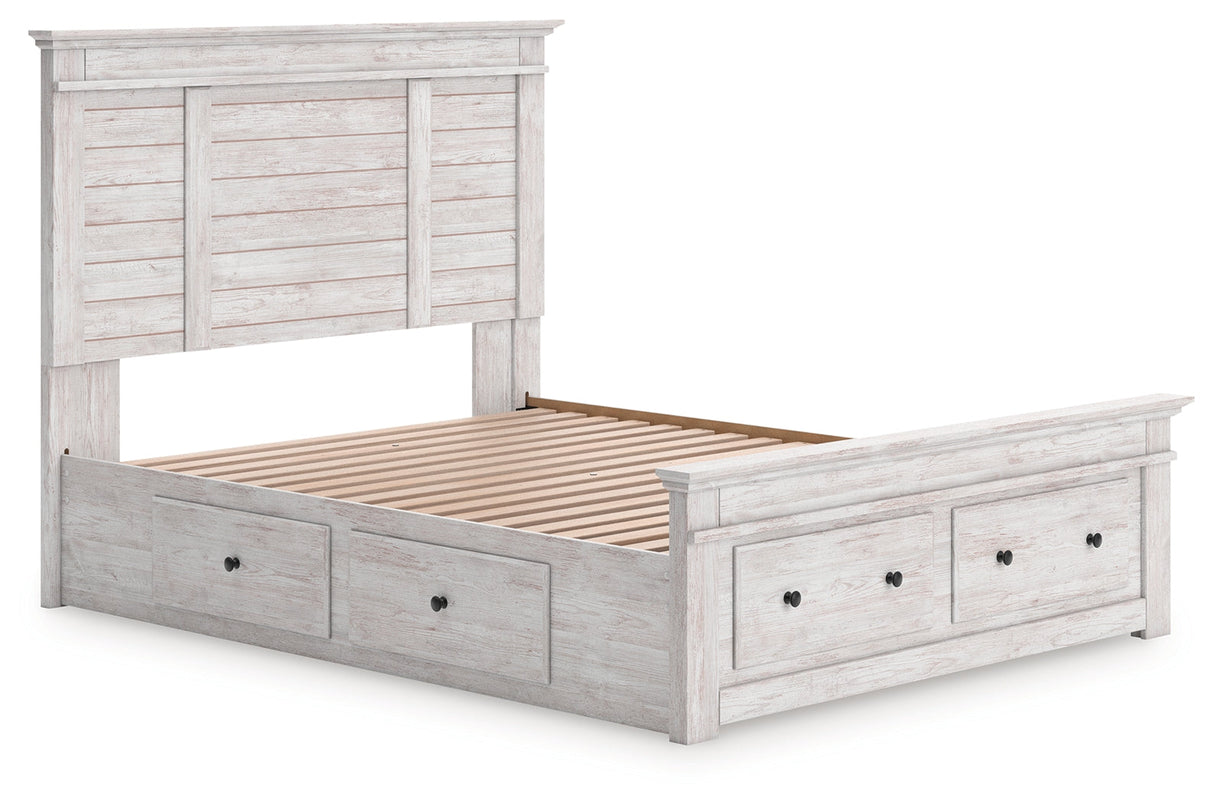 Makidern Whitewash Queen Panel Storage Bed by Ashley at Eve Furniture