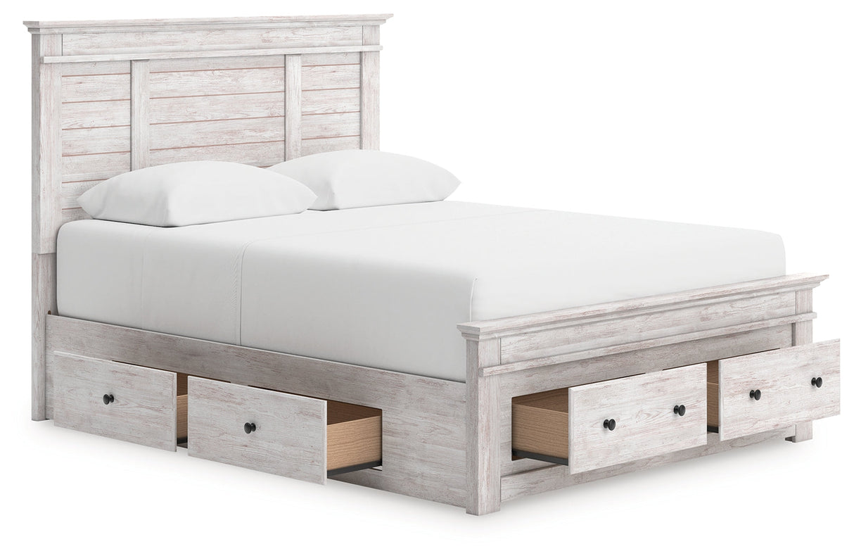 Makidern Whitewash Queen Panel Storage Bed by Ashley at Eve Furniture