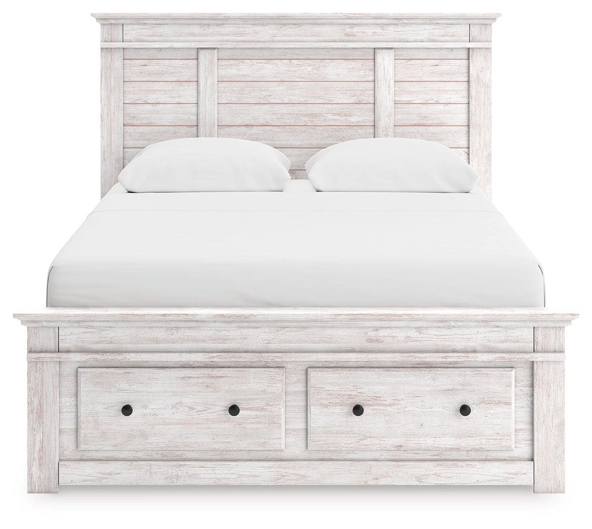Makidern Whitewash Queen Panel Storage Bed by Ashley at Eve Furniture