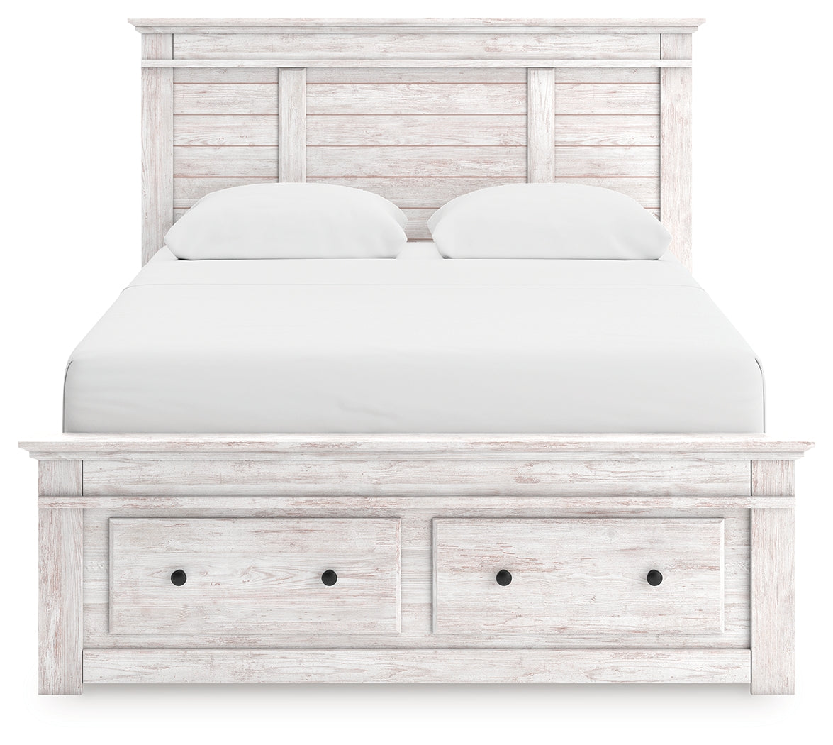 Makidern Whitewash Queen Panel Storage Bed by Ashley at Eve Furniture