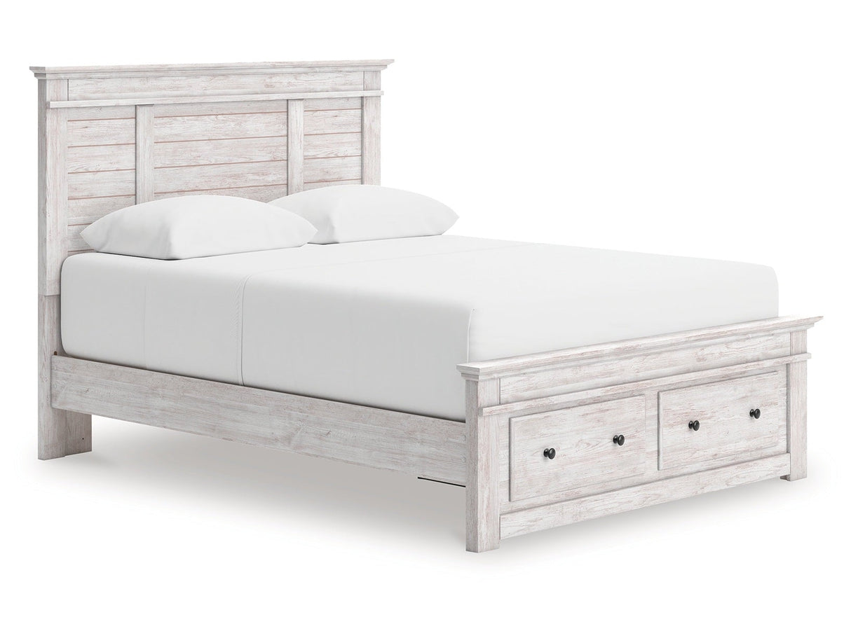 Makidern Whitewash Queen Panel Storage Bed by Ashley at Eve Furniture