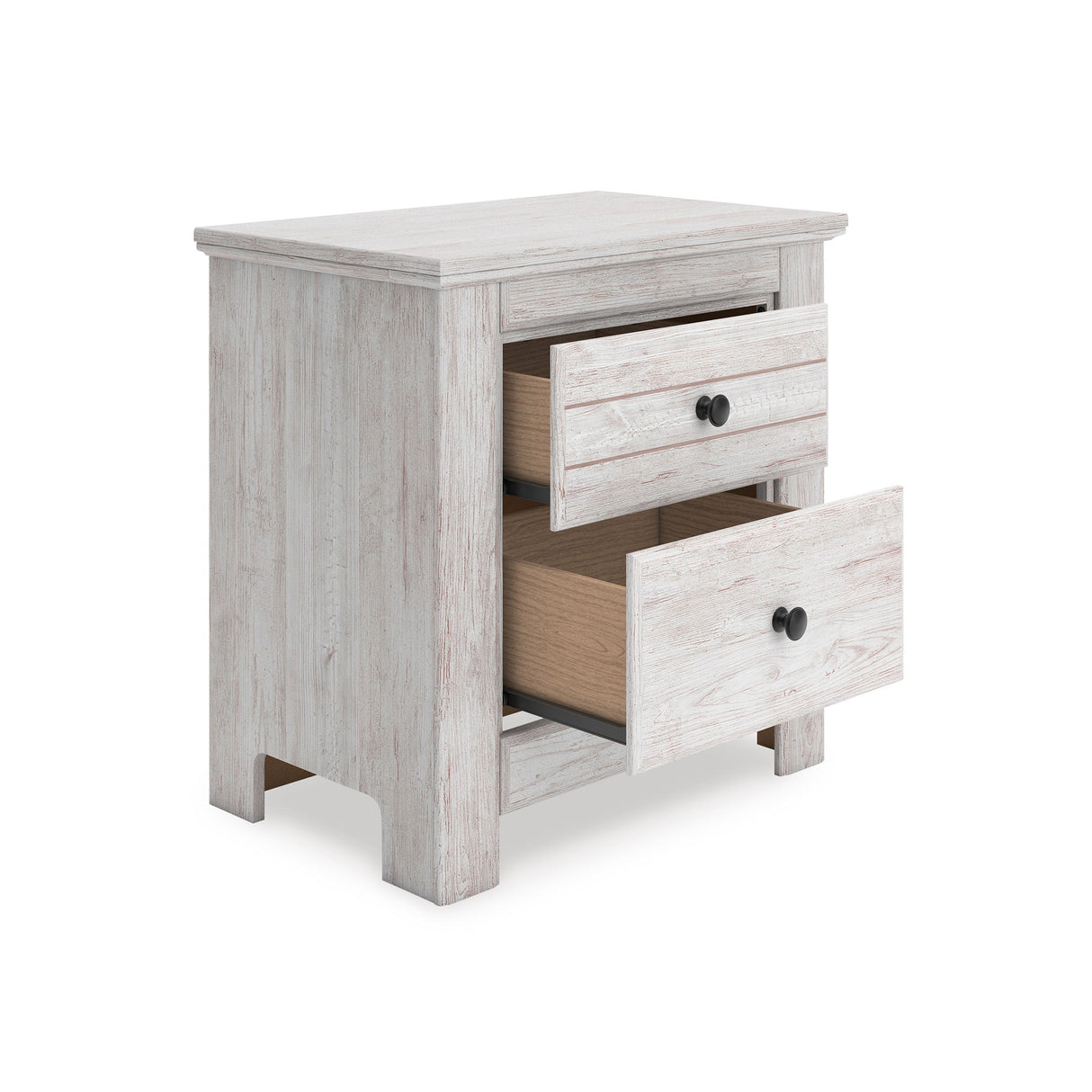 Makidern Whitewash Storage Panel Bedroom Set with 2 Footboard Drawers by Ashley at Eve Furniture