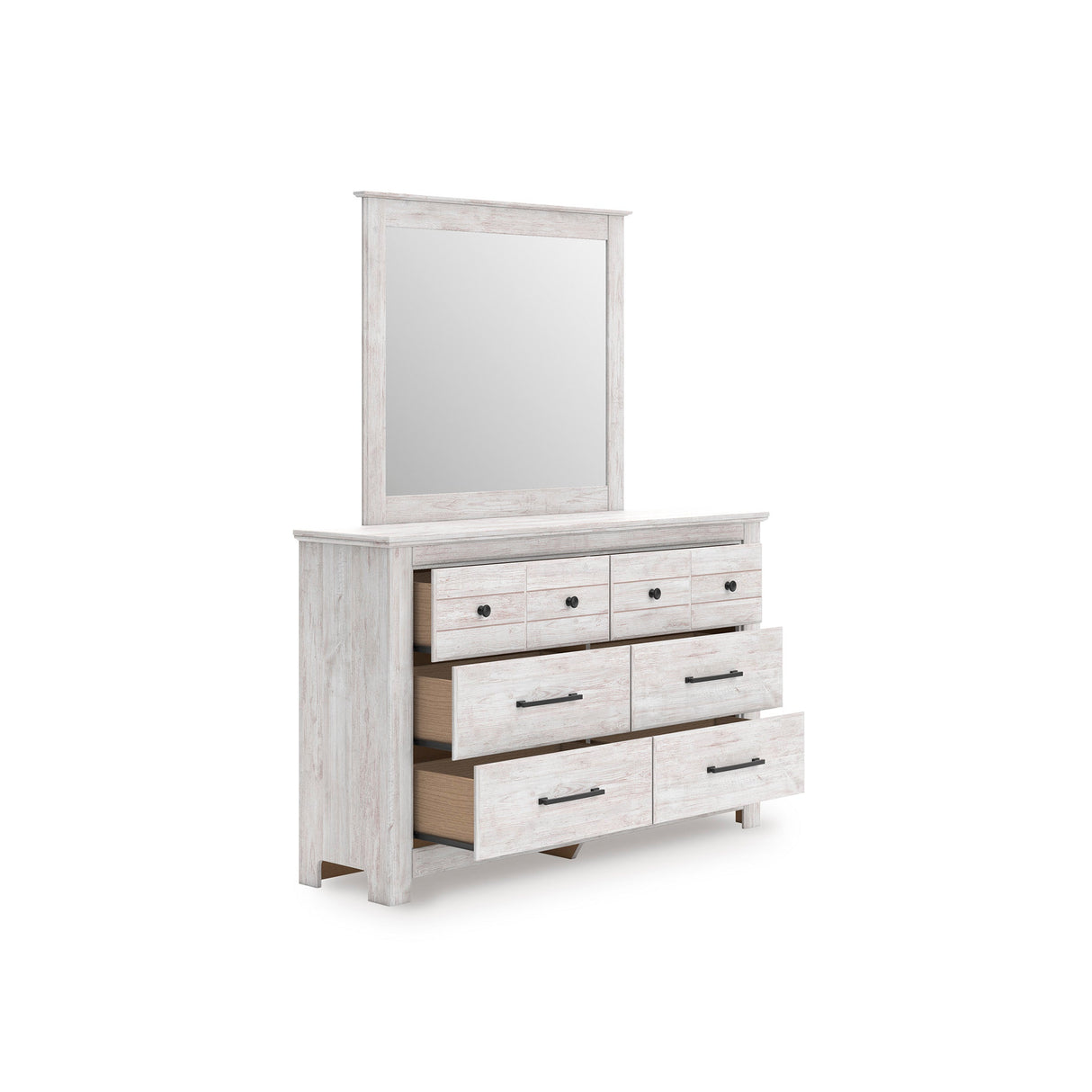 Makidern Whitewash Storage Panel Bedroom Set with 2 Footboard Drawers by Ashley at Eve Furniture
