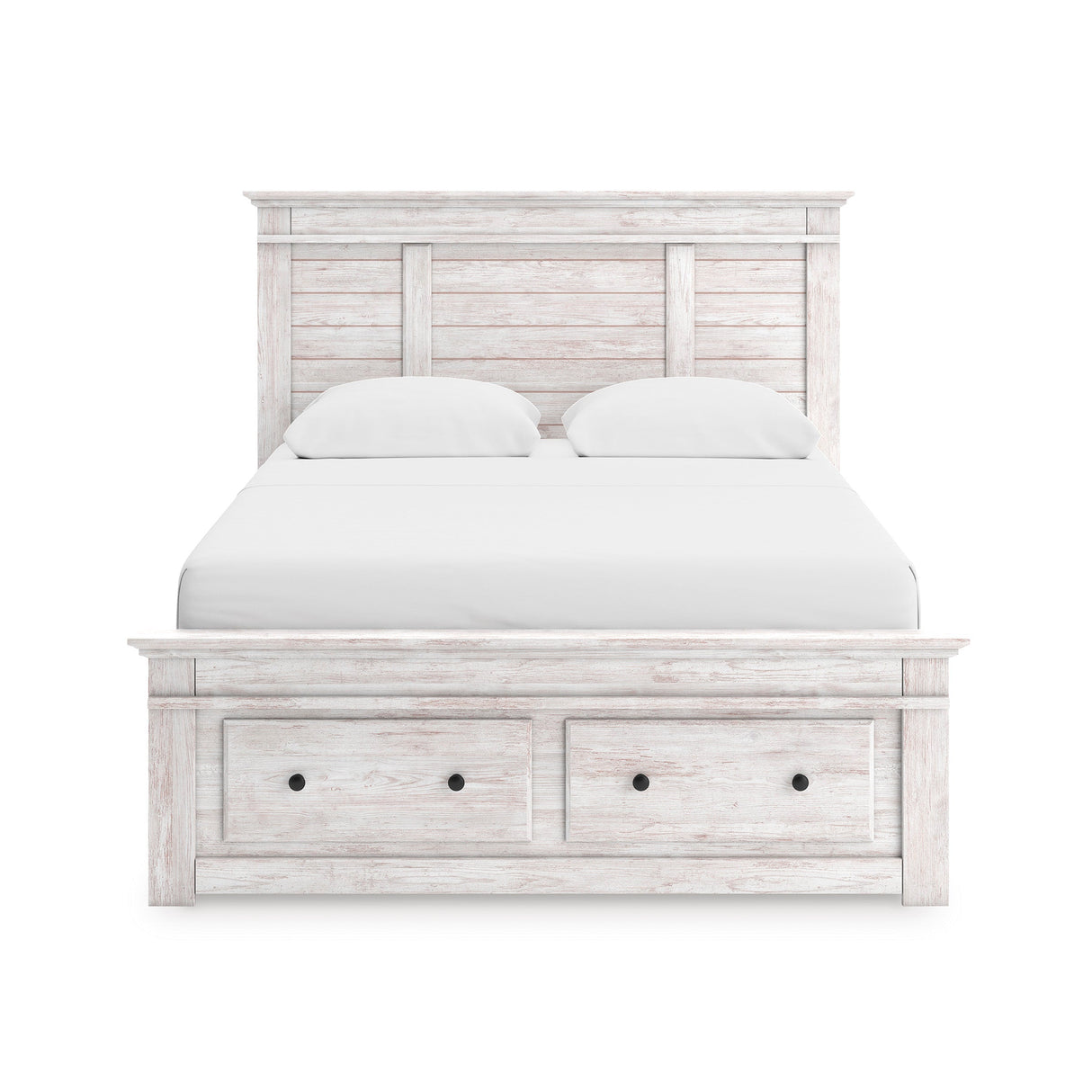 Makidern Whitewash Storage Panel Bedroom Set with 4 Drawers by Ashley at Eve Furniture
