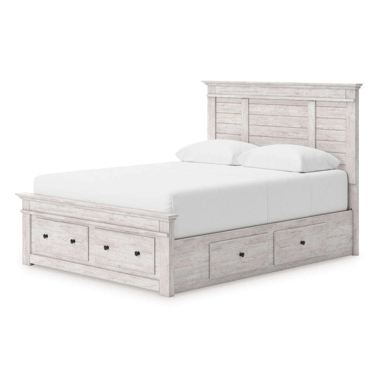 Makidern Whitewash Storage Panel Bedroom Set with 6 Drawers by Ashley at Eve Furniture
