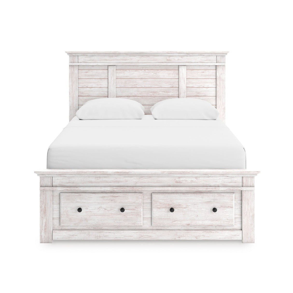Makidern Whitewash Storage Panel Bedroom Set with 6 Drawers by Ashley at Eve Furniture