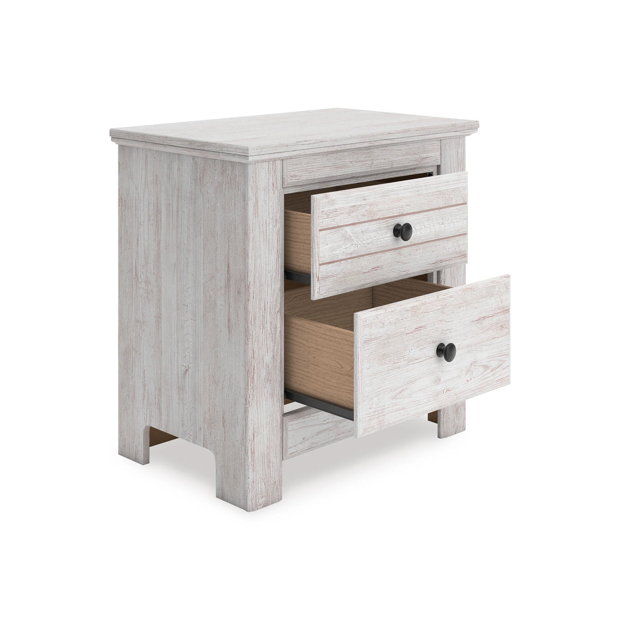 Makidern Whitewash Two Drawer Nightstand by Ashley at Eve Furniture