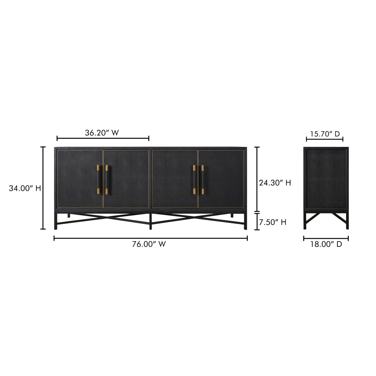 Mako Black Sideboard by Moe's Home at Eve Furniture