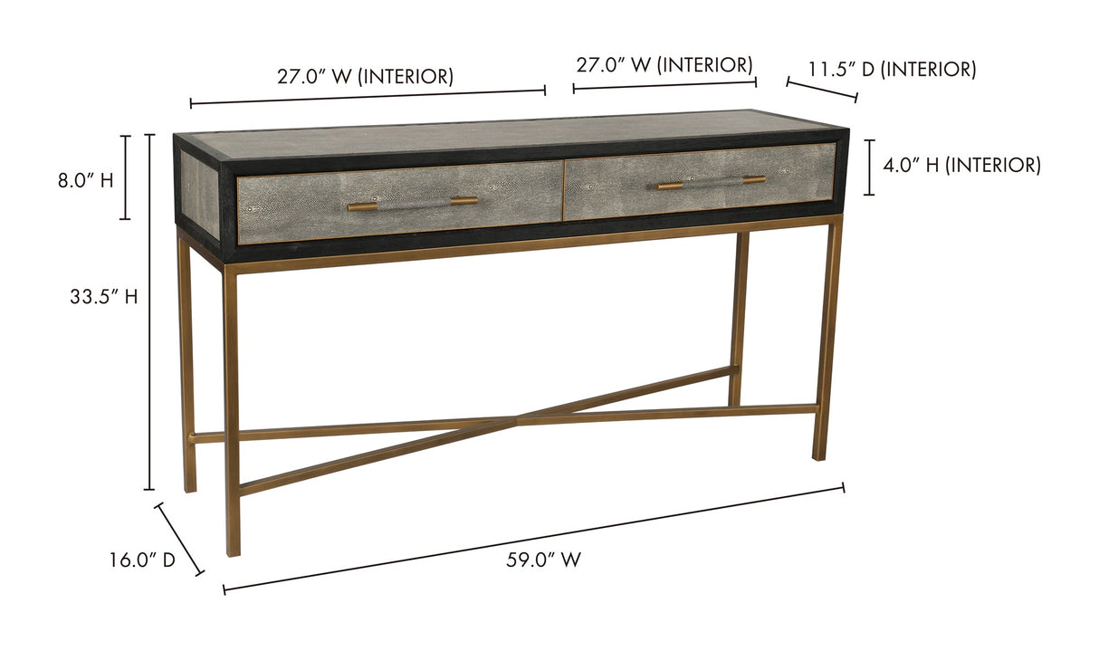Mako Console Table Grey by Moe's Home at Eve Furniture