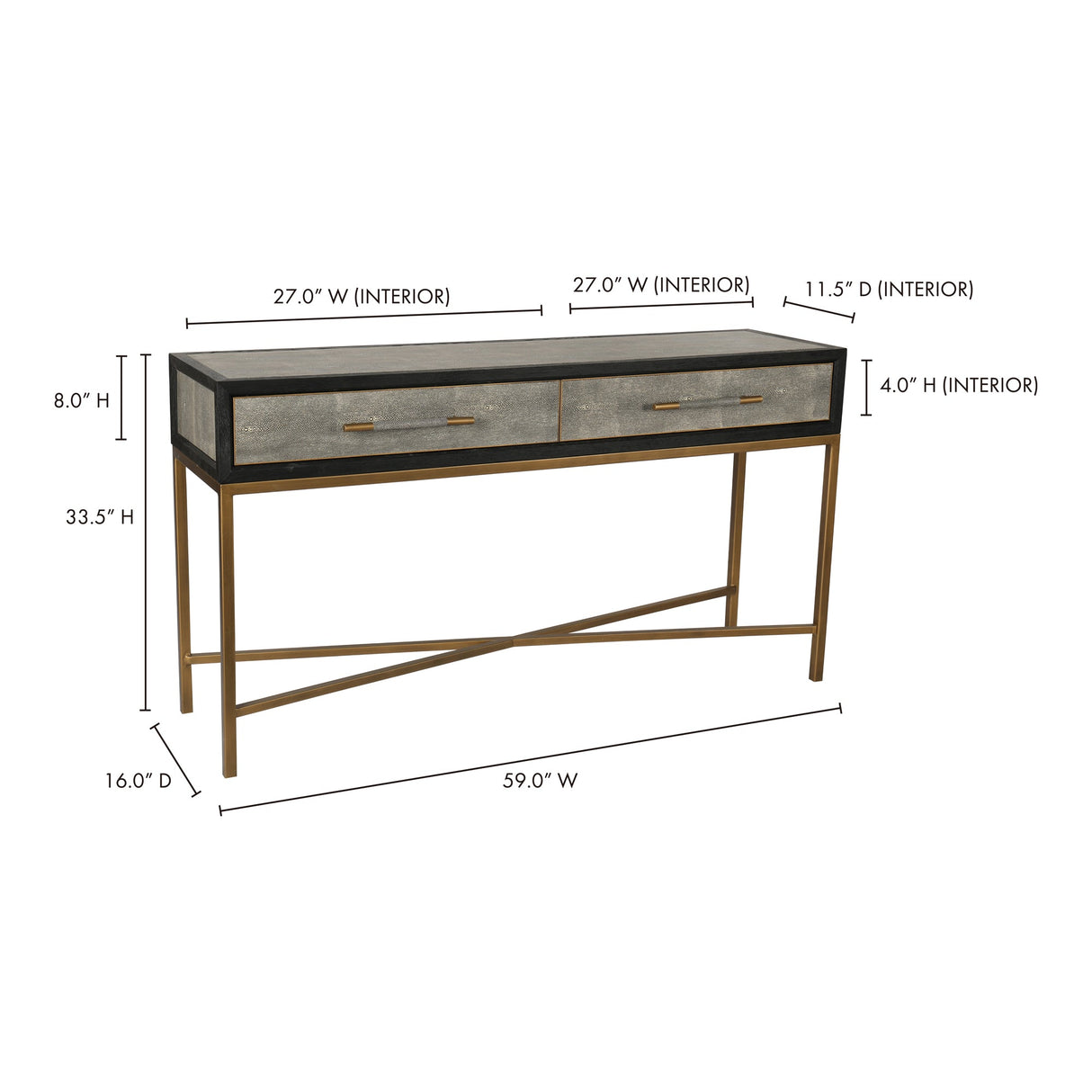 Mako Grey Console Table by Moe's Home at Eve Furniture