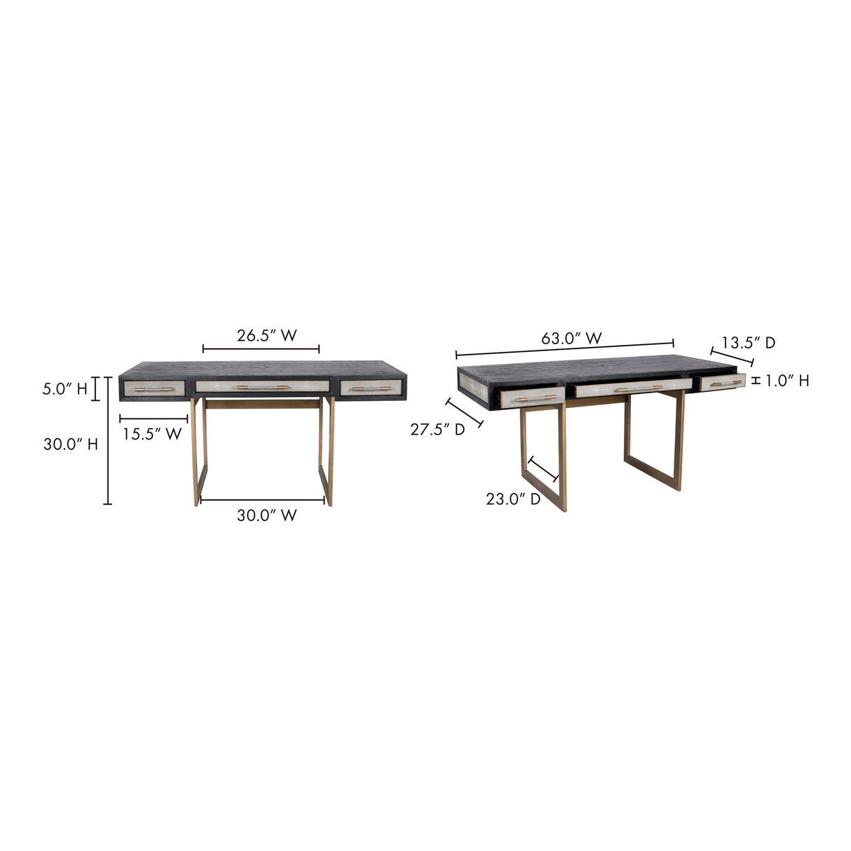 Mako Grey Desk by Moe's Home at Eve Furniture