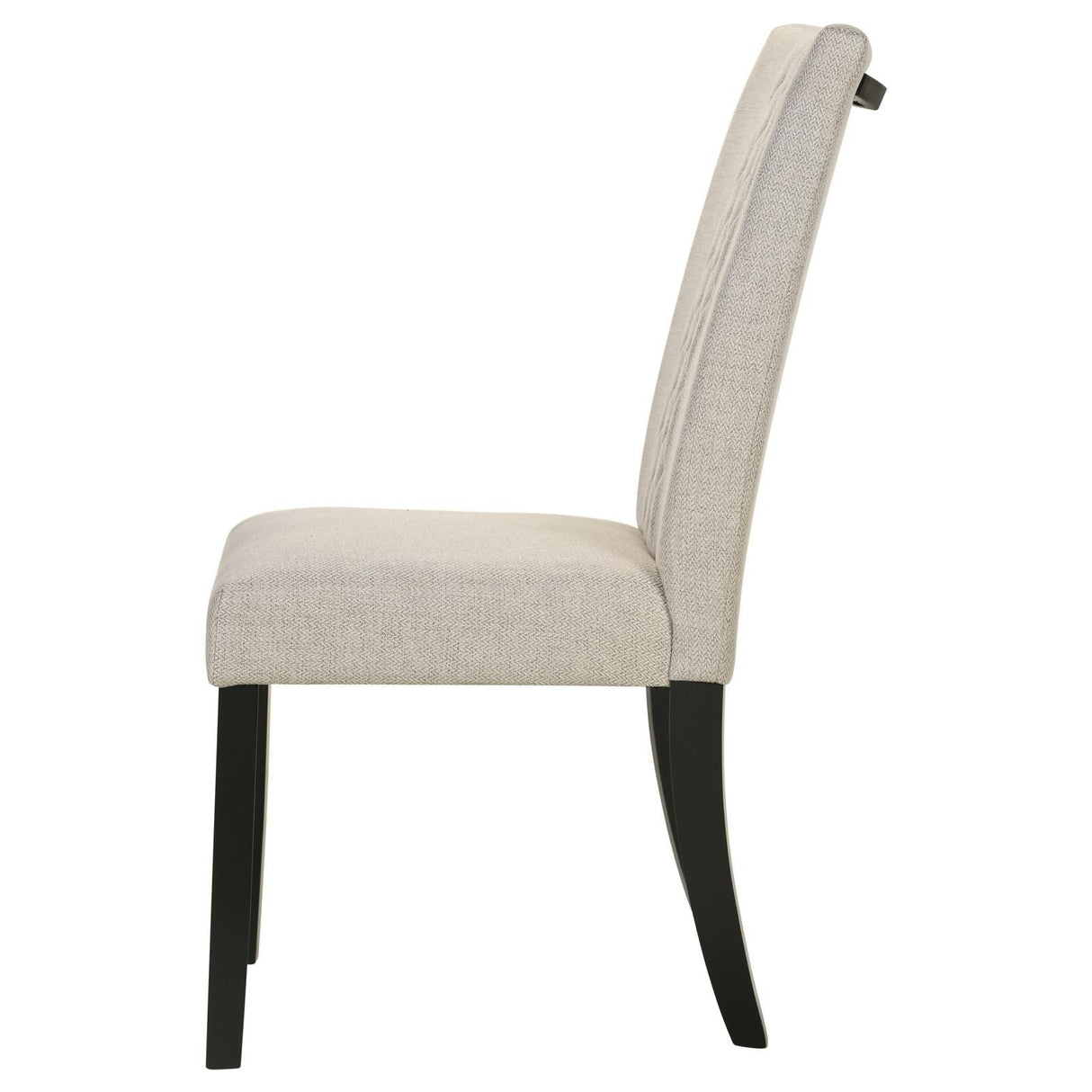 Malia Upholstered Solid Back Dining Side Chair Beige and Black (Set of 2) by Coaster at Eve Furniture
