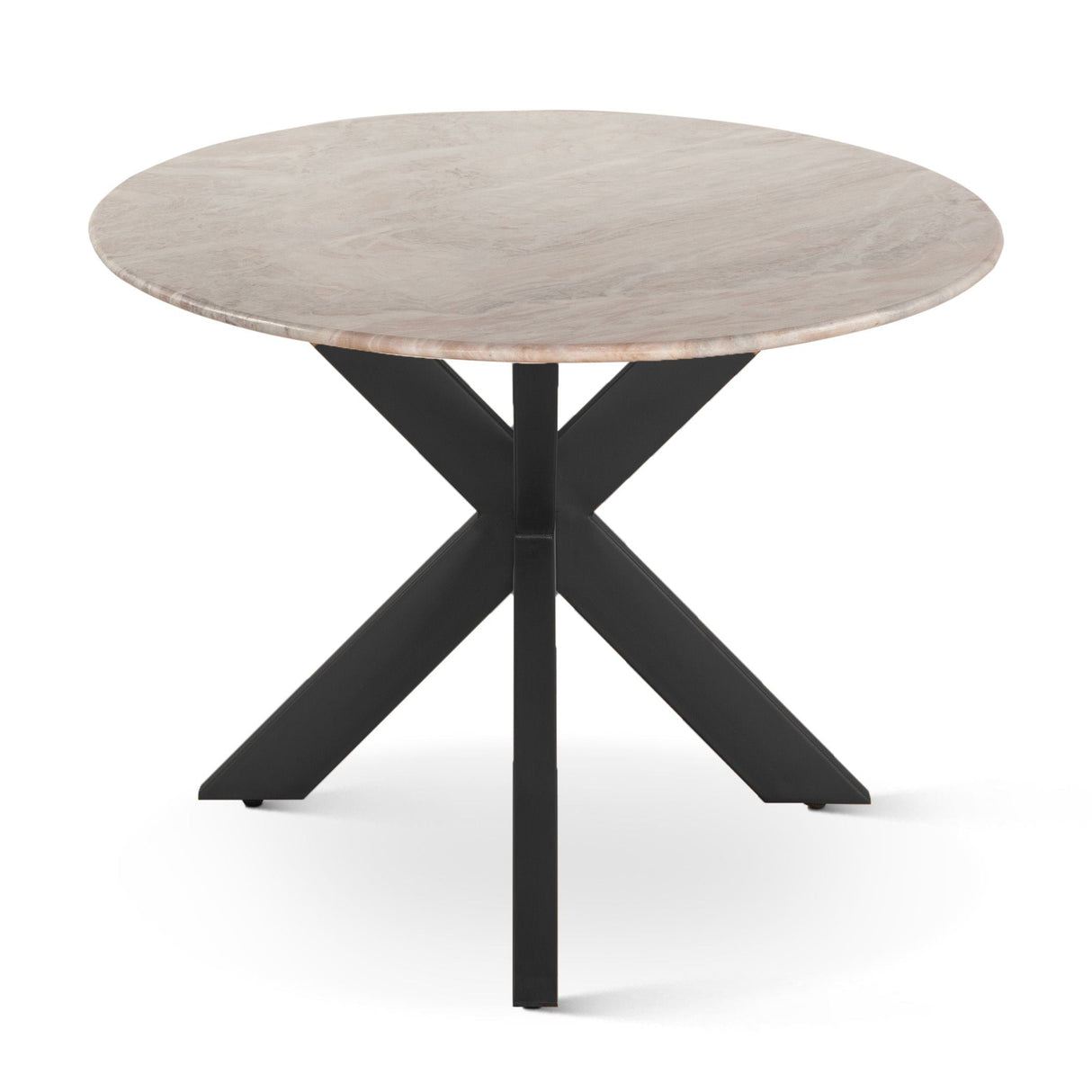 Malibu 90" Oval Dining Table in Sawar Marble with Black Base by Home Trends & Design at Eve Furniture