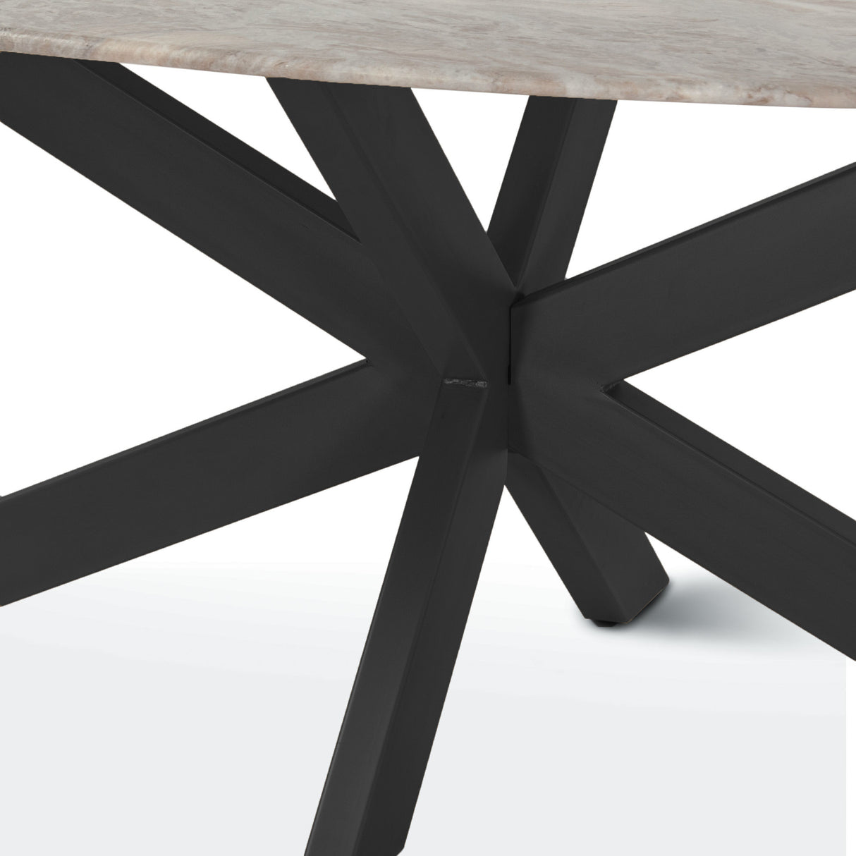 Malibu 90" Oval Dining Table in Sawar Marble with Black Base by Home Trends & Design at Eve Furniture