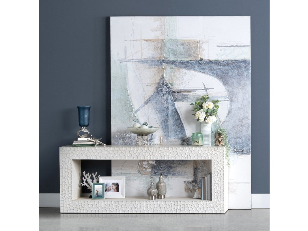 Malibu White Console Table by Crestview at Eve Furniture