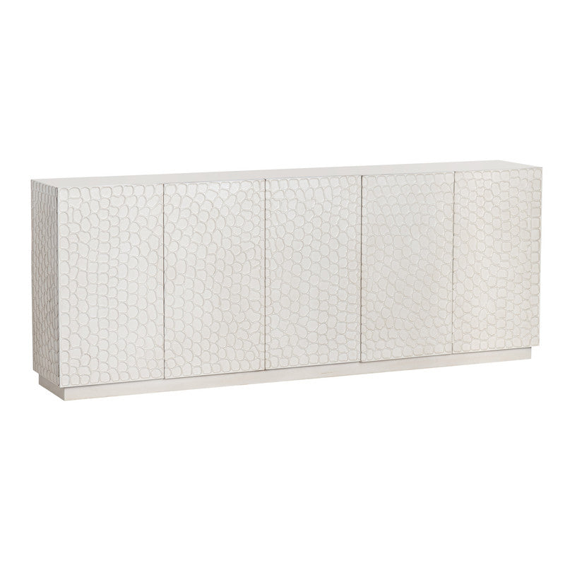 Malibu White Five-Door Sideboard by Crestview at Eve Furniture