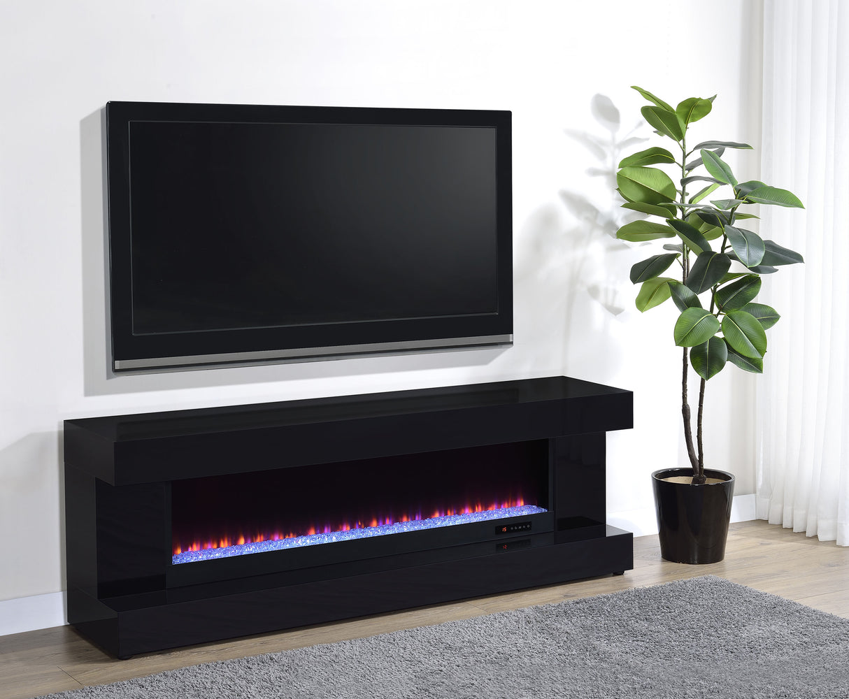 Mallory Black High Gloss TV Stand Fireplace Console Bluetooth Speaker by Coaster at Eve Furniture