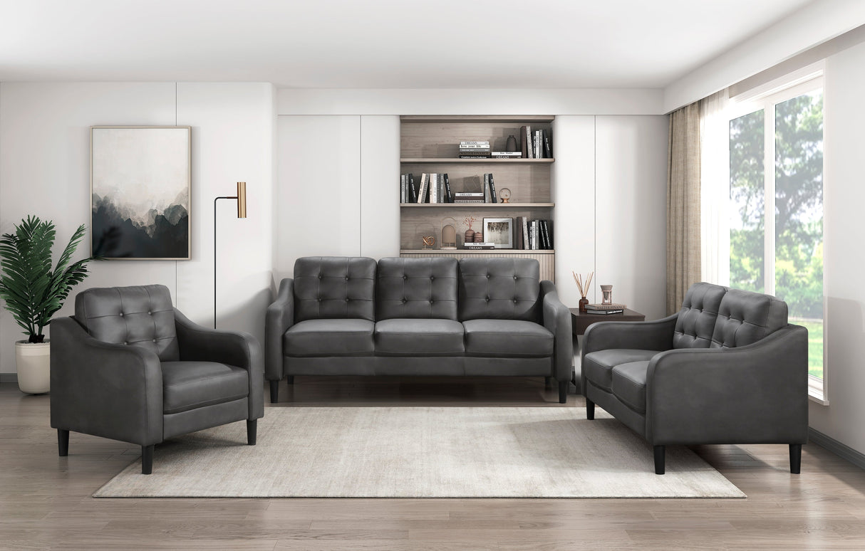 Mallory Gray Loveseat by Homelegance at Eve Furniture