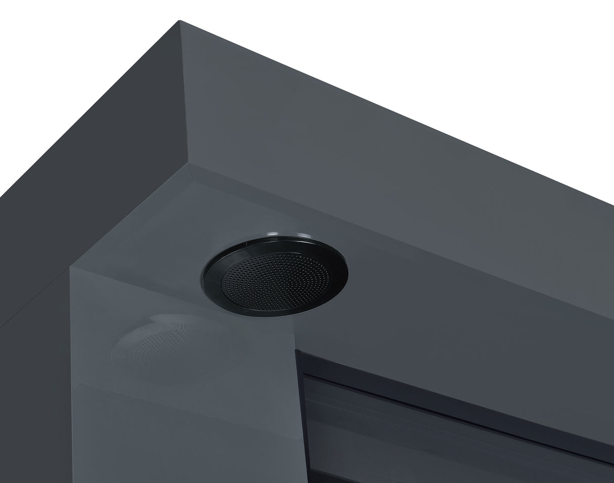 Mallory Grey High Gloss TV Stand Fireplace Console Bluetooth Speaker by Coaster at Eve Furniture
