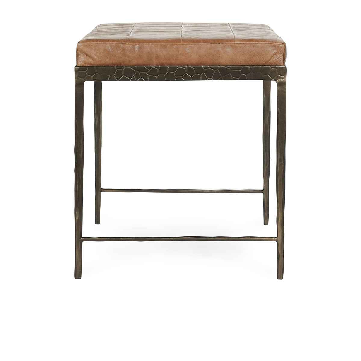 Malo Chestnut Brown Leather Bench by Classic Home at Eve Furniture