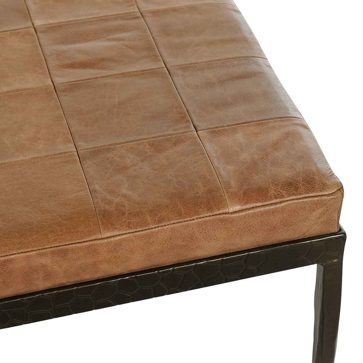 Malo Chestnut Brown Leather Bench by Classic Home at Eve Furniture