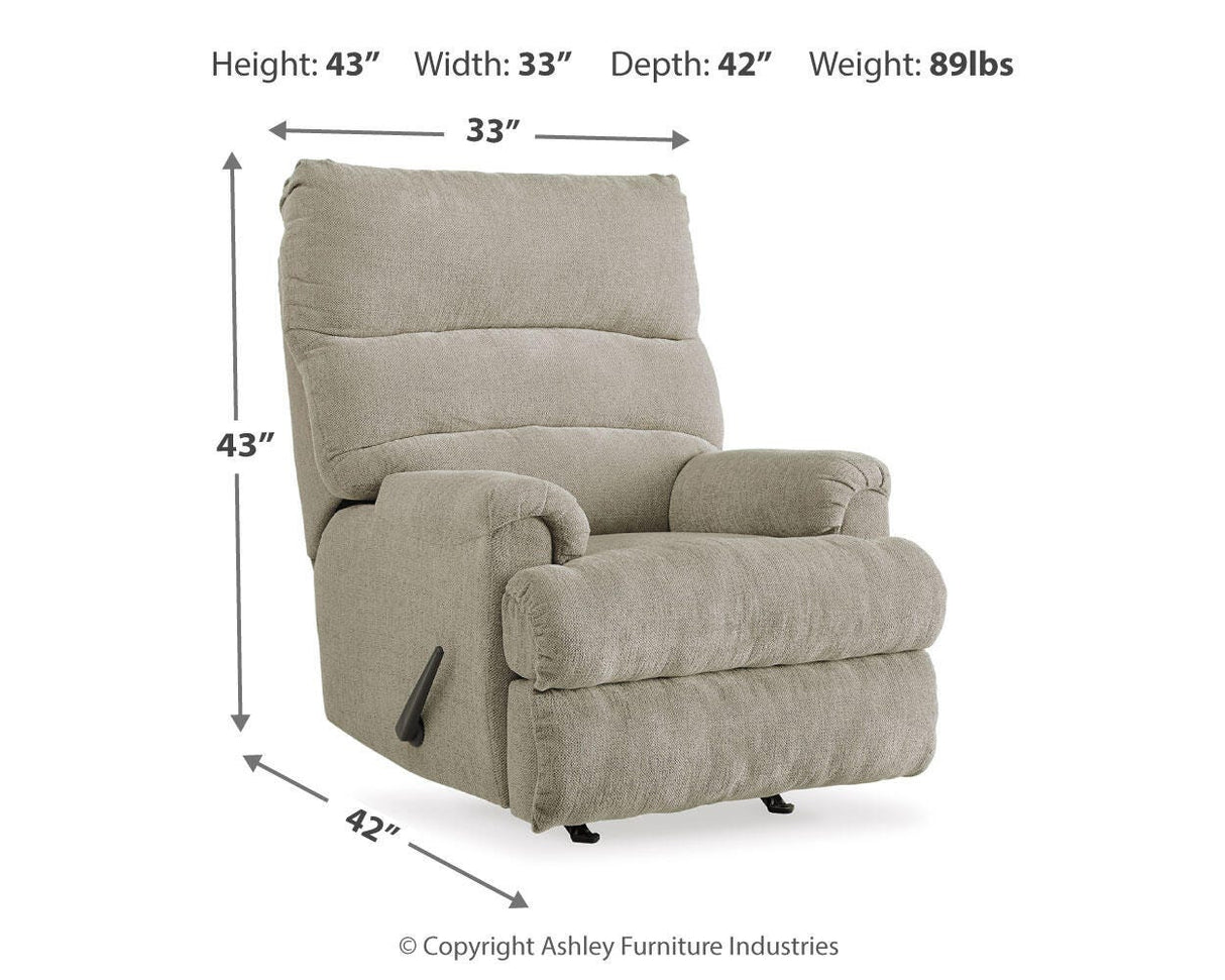 Man Fort Dusk Recliner by Ashley at Eve Furniture