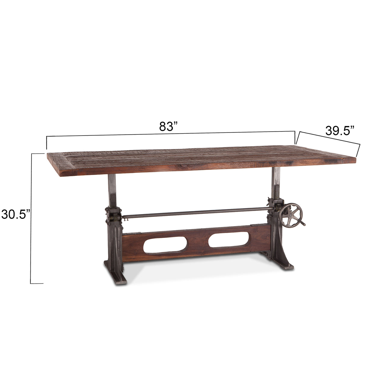 Manchester 84" Adjustable Dining Table in Natural Reclaimed by Home Trends & Design at Eve Furniture