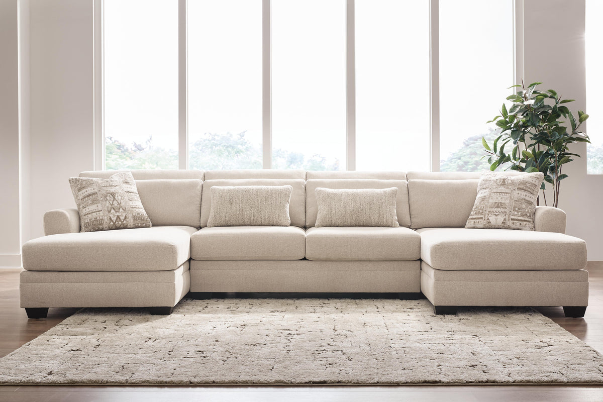 Mandi Point Marble 3-Piece Double Chaise Sectional by Ashley at Eve Furniture