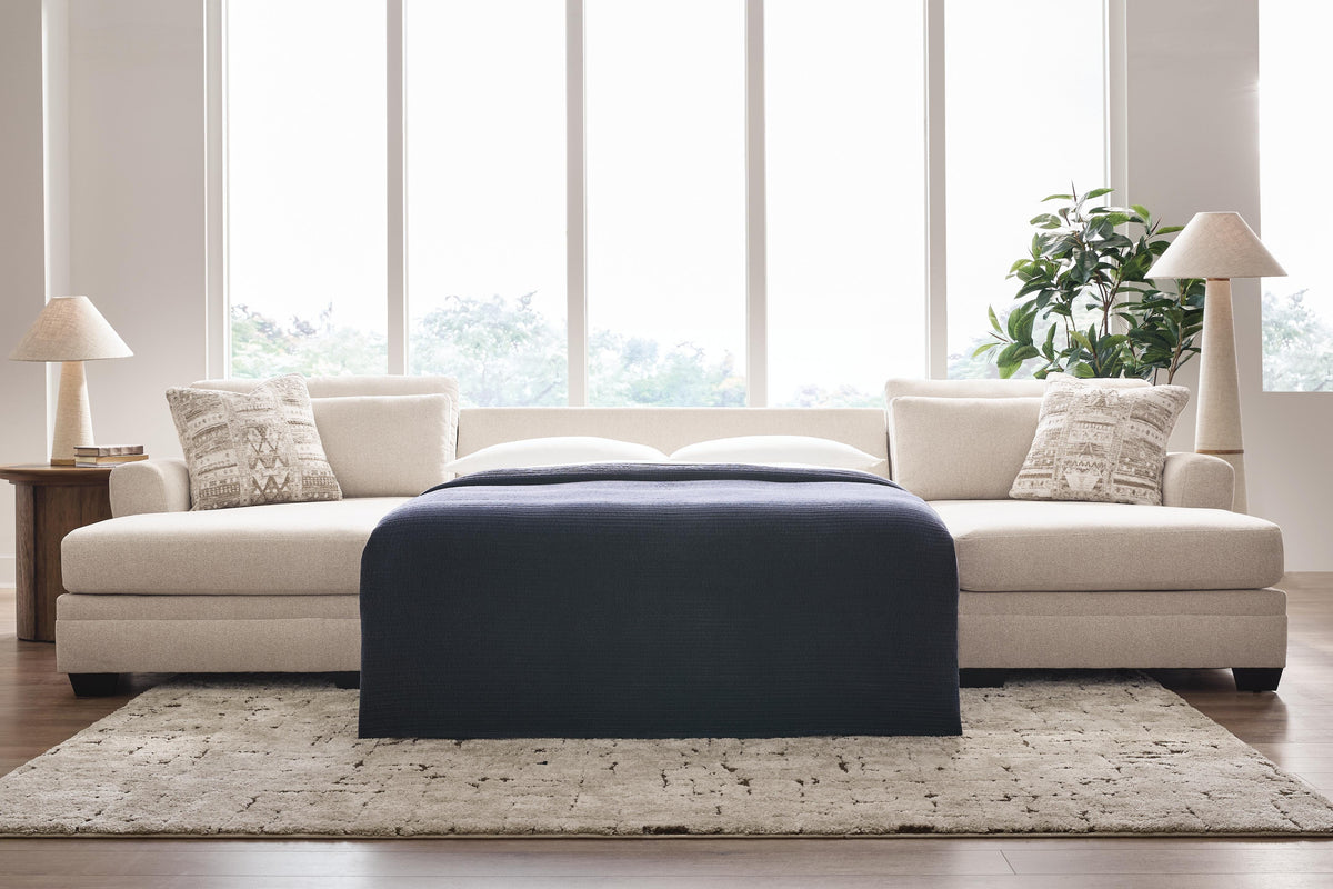 Mandi Point Marble 3-Piece Double Chaise Sleeper Sectional by Ashley at Eve Furniture