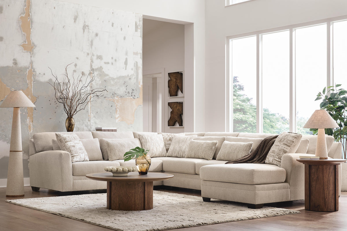 Mandi Point Marble 4-Piece Sectional with Chaise by Ashley at Eve Furniture