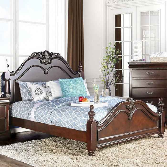 Mandura Cherry 5-Piece Queen Bedroom Set by Furniture of America at Eve Furniture