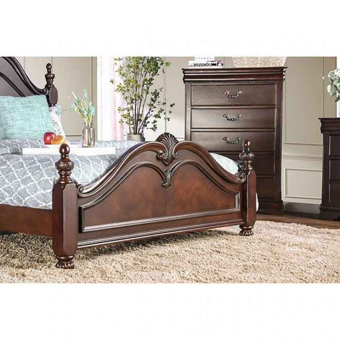Mandura Cherry 5-Piece Queen Bedroom Set by Furniture of America at Eve Furniture