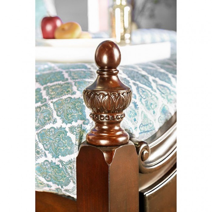Mandura Cherry 5-Piece Queen Bedroom Set by Furniture of America at Eve Furniture