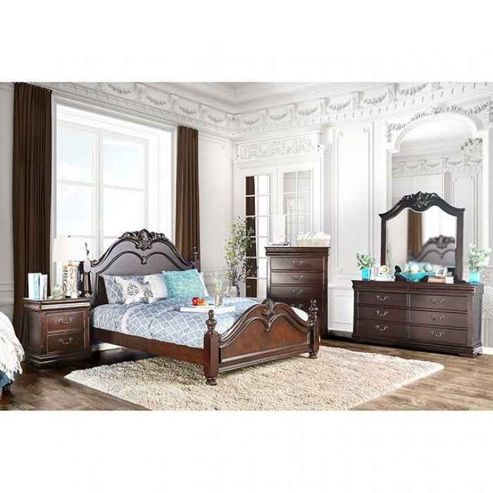 Mandura Cherry 5-Piece Queen Bedroom Set by Furniture of America at Eve Furniture