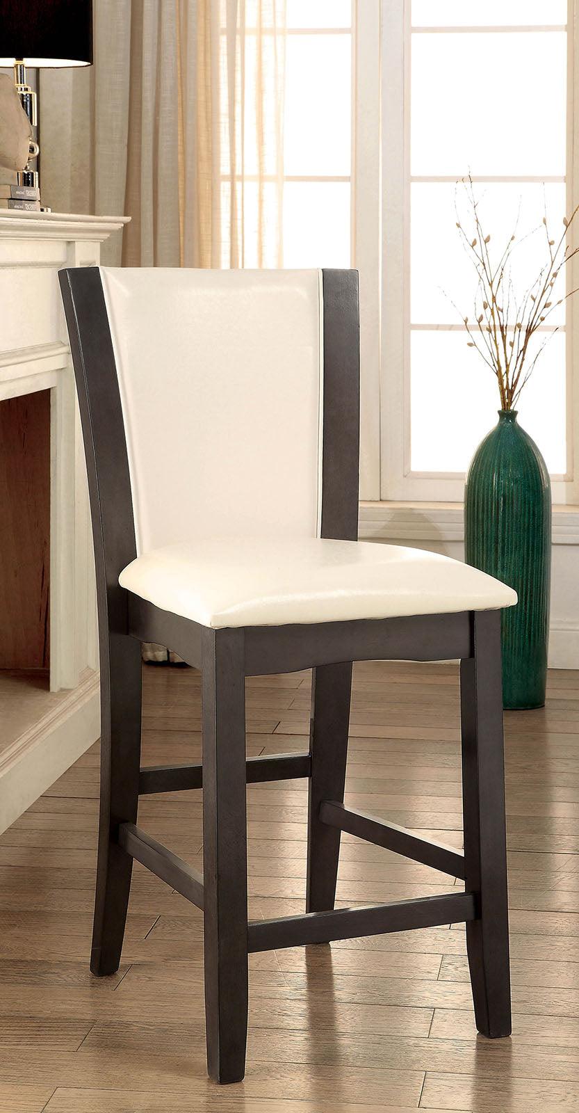 Manhattan Gray/White Counter Ht. Chair, Set of 2 by Furniture of America at Eve Furniture