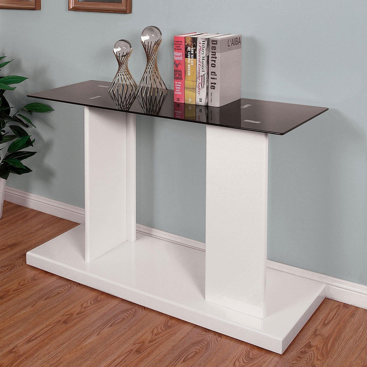Mannedorf Black/White Sofa Table by Furniture of America at Eve Furniture