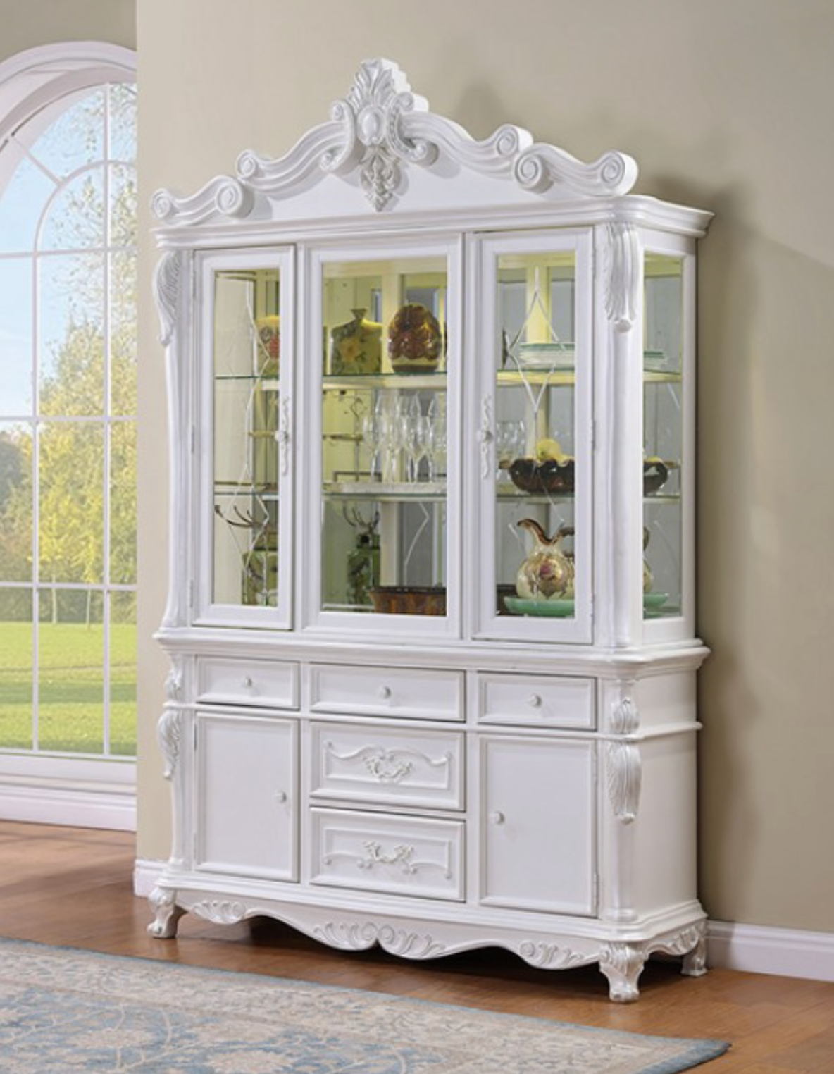 Manzanita White China Cabinet