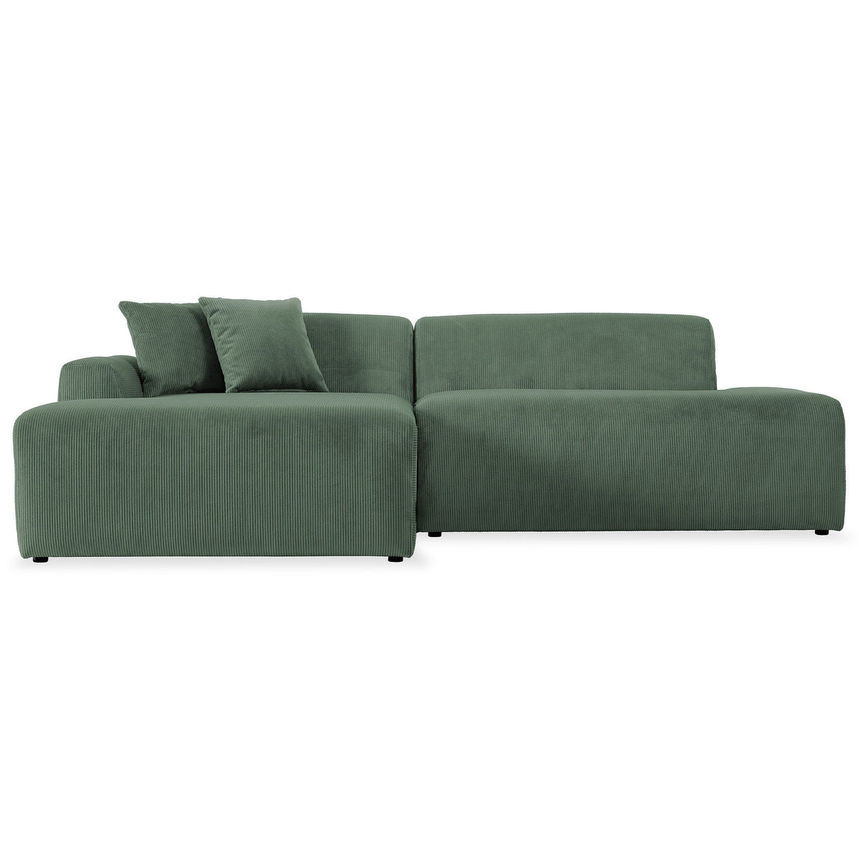 Mar Sectional Green Corduroy Sofa (Left Facing) by Ashcroft Furniture at Eve Furniture