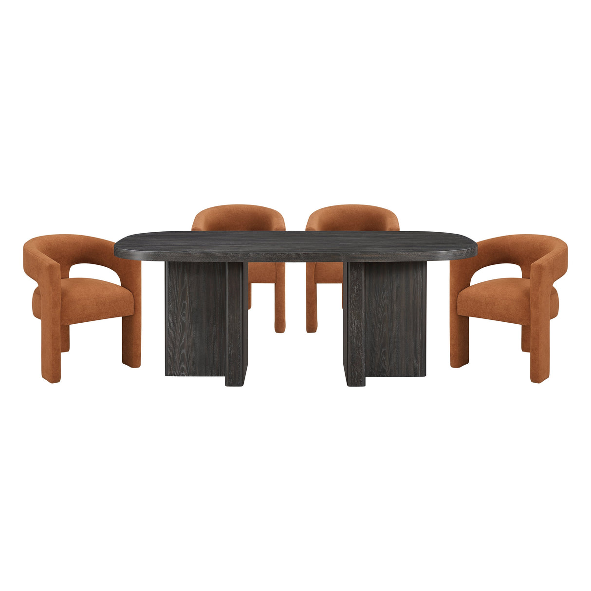 Marais Ebony/Light Gray Boucle 5-Piece 82" Dining Set by Homelegance at Eve Furniture