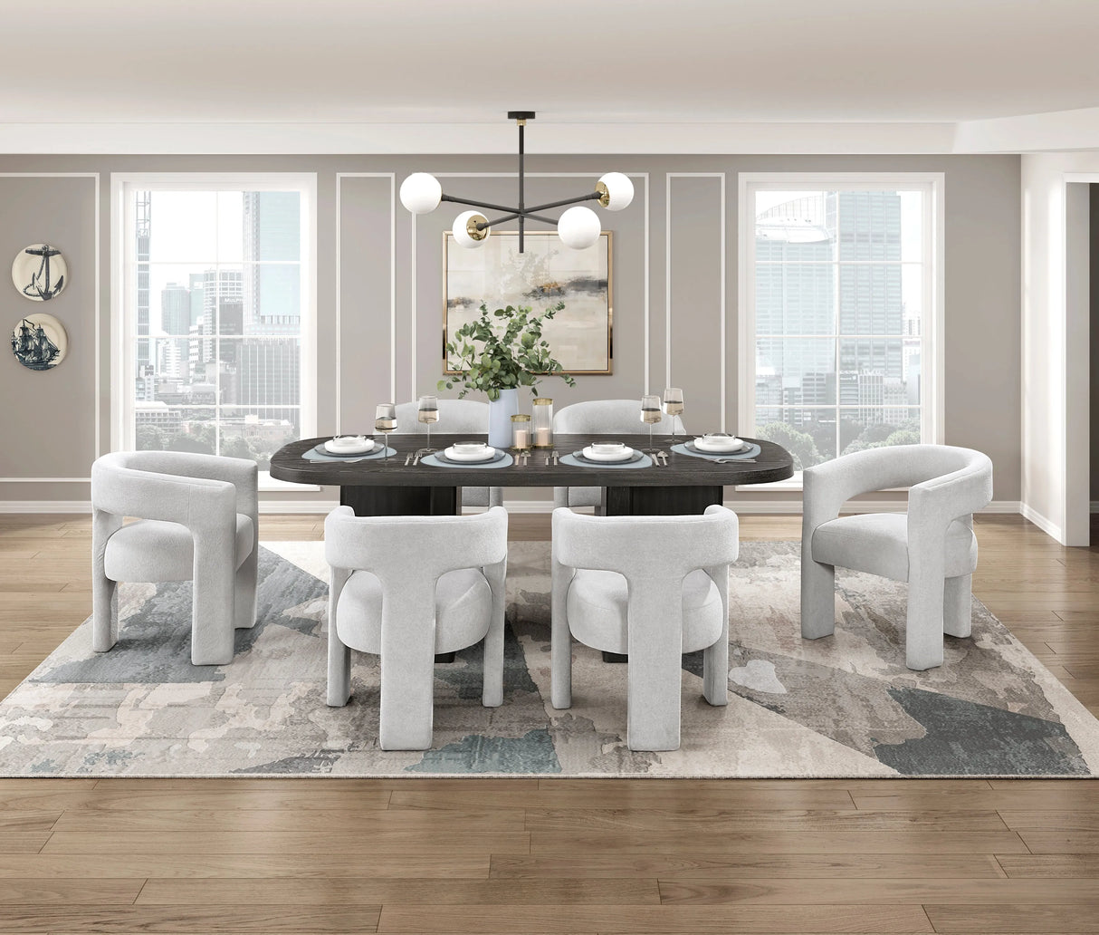 Marais Light Gray Side Chair, Set of 2 by Homelegance at Eve Furniture
